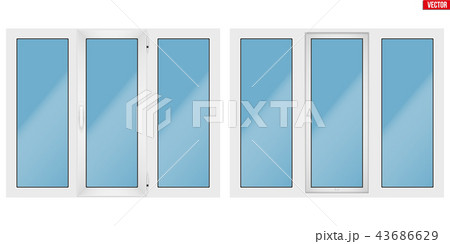 PVC window with three sash 43686629