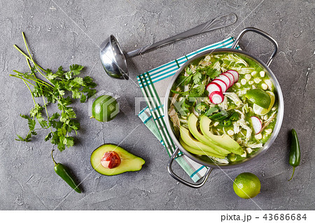 Chicken Pozole Verde  in a pot 43686684