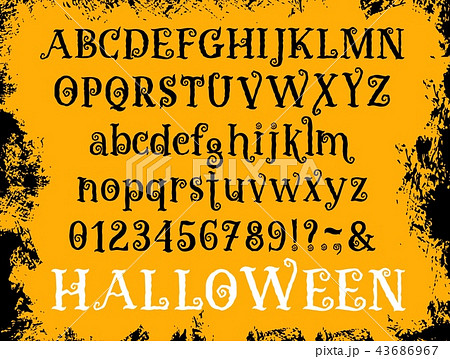 Halloween Cartoon Type Font Vector Setのイラスト素材