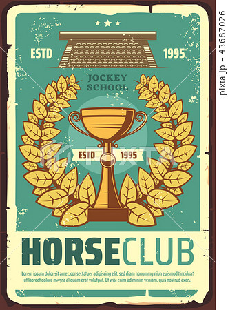 Horse racing club poster with laurel wreath 43687026