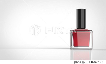 マニキュア 赤 白背景 正面 左コピースペースのイラスト素材 マニキュア 赤 白背景 正面 左コピースペースのイラスト素材
