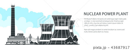 Silhouette Nuclear Power Plant Banner 43687917
