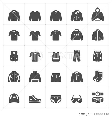 Icon set - Clothing Man filled icon vector 43688338