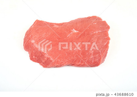 piece of raw meat on white background. piece of raw meat on white background. 43688610