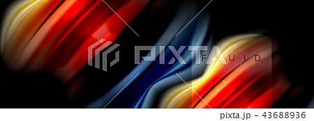 Rainbow fluid abstract shapes, liquid colors design, colorful marble or plastic wavy texture 43688936