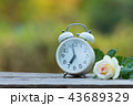 Red heart shape in shopping cart and white clock 43689329