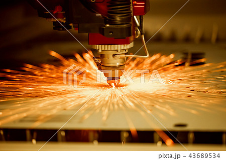 CNC Laser cutting of metal, modern industrial CNC Laser cutting of metal, modern industrial 43689534