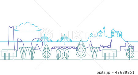 街並 線画 横浜のイラスト素材 街並 線画 横浜のイラスト素材