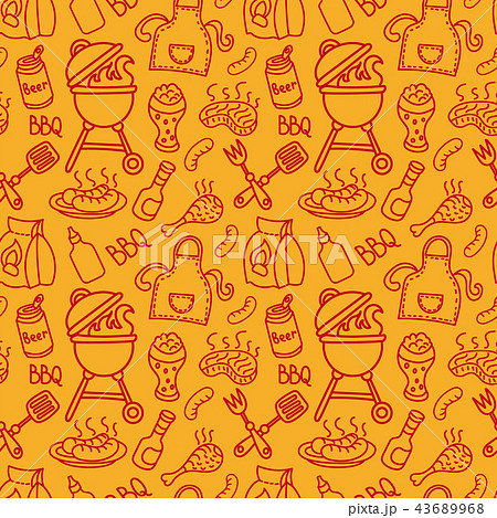 seamless barbecue pattern 43689968