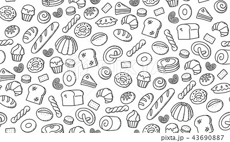 Seamless pattern background Bakery kids drawing Seamless pattern background Bakery kids drawing 43690887