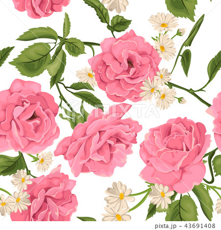 Seamless pattern with roses.  43691408