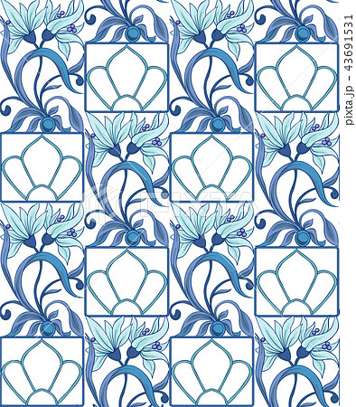 Floral Seamless Pattern Background In Art のイラスト素材