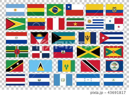 世界の国旗 南アメリカ のイラスト素材