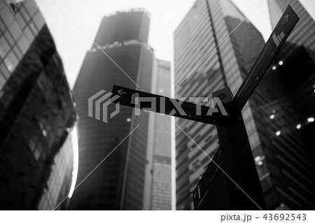 Business center with high skyscrapers Business center with high skyscrapers 43692543