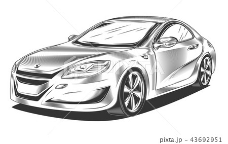 Modern sport car, sedan, hatchback 43692951