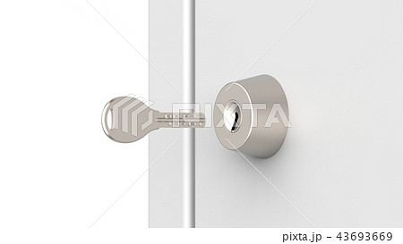 玄関の鍵穴と鍵 のイラスト素材