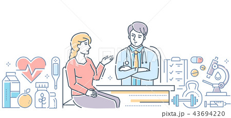 Medical center - modern line design style banner 43694220