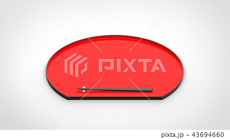 半月盆と箸 白背景 半月盆と箸 白背景 43694660