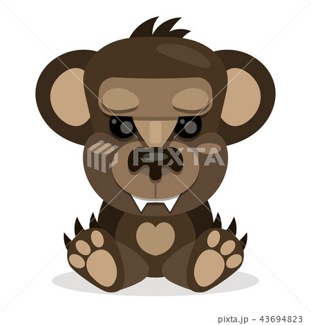 Cute Teddy bear smiling.Toy for children. Vector 43694823