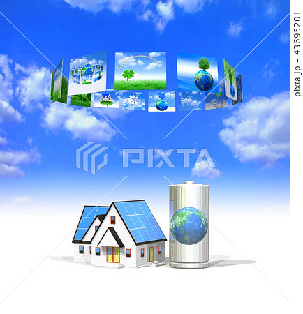 エコハウスとエコロジーのイラスト素材