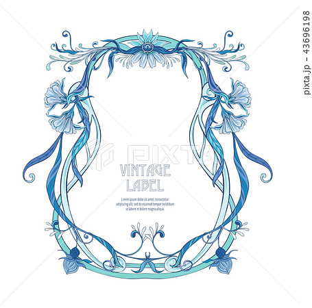Label for products or cosmetics in art nouveau style, vintage, old, retro style.
 43696198