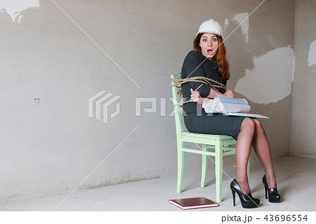 woman businessman sitting on chair associated workaholic concept 43696554