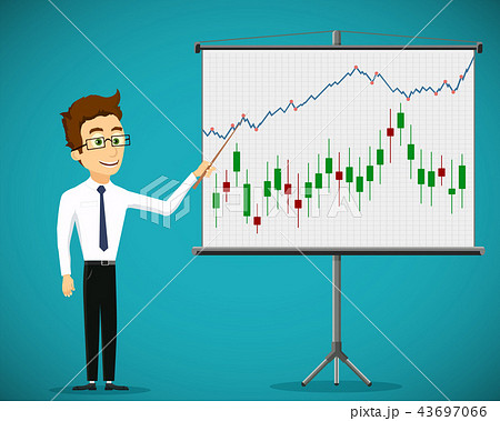 Man shows a financial graphs and charts Man shows a financial graphs and charts 43697066