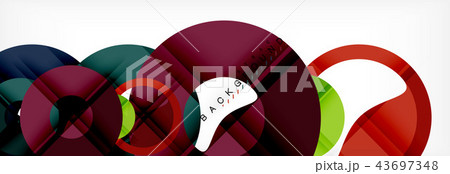 Colorful rings on grey background, modern geometric pattern design. Vector business or technology 43697348