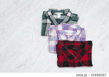 Green, red and lavender plaid shirts Green, red and lavender plaid shirts 43699007
