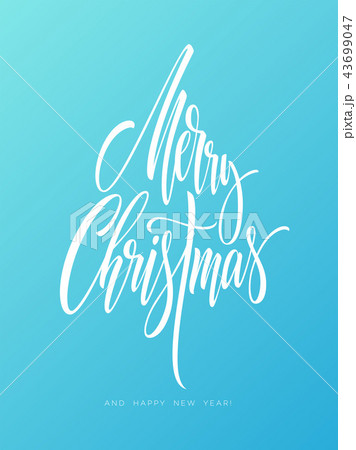 Merry Christmas hand drawn lettering 43699047