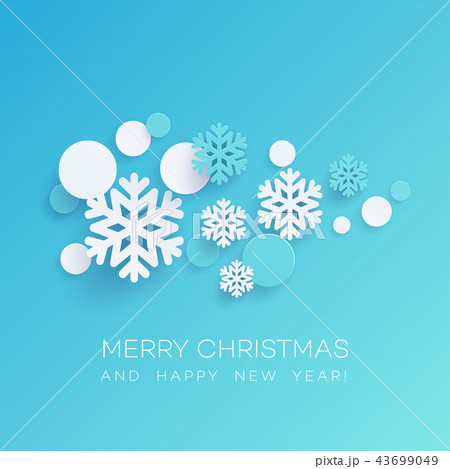 Snowflakes and round confetti paper cut illustration 43699049