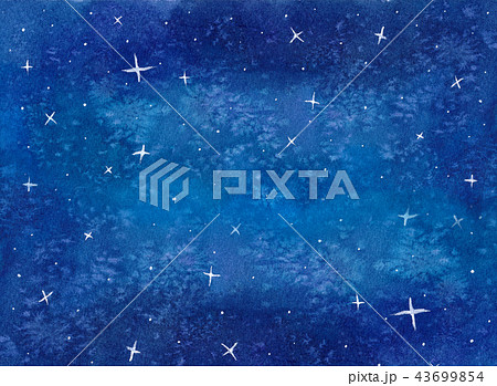 Blue Galaxy Night Sky Watercolor. Blue Galaxy Night Sky Watercolor. 43699854