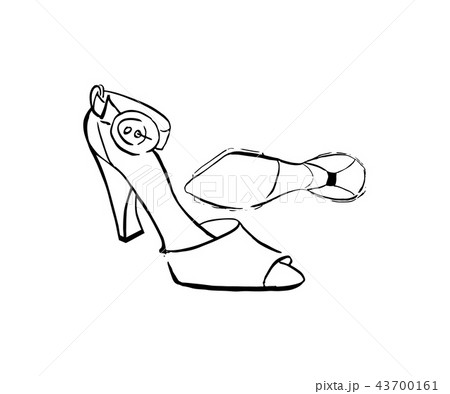 hand drawing of high heel classic shoes hand drawing of high heel classic shoes 43700161