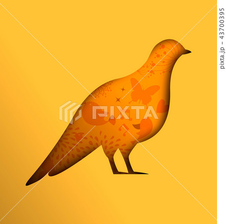 Dove bird paper cutout design for peace concept 43700395