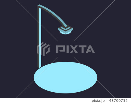 Street lamp, blue light from the lantern. Vector 43700752