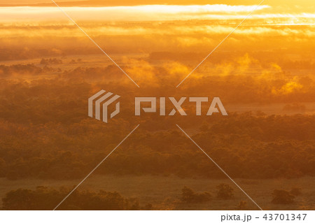 雲海の釧路湿原 43701347