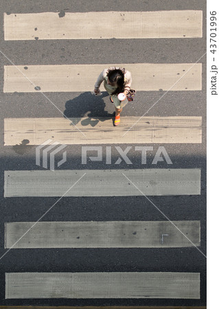 Crosswalk or Zebra crossing in Bangkok city Crosswalk or Zebra crossing in Bangkok city 43701996