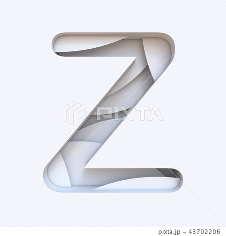 White abstract layers font Letter Z 3D 43702206