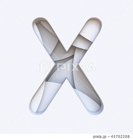 White abstract layers font Letter X 3D White abstract layers font Letter X 3D 43702208