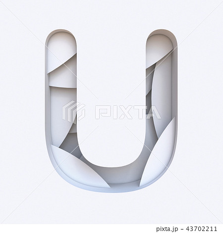 White abstract layers font Letter U 3D White abstract layers font Letter U 3D 43702211