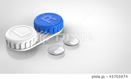 コンタクトレンズとケース　右コピースペース 43703674