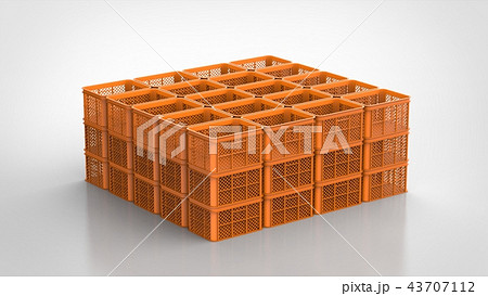 農業用コンテナ 大量 パースのイラスト素材