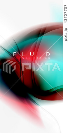 Color flowing wave, trendy liquid design template 43707707