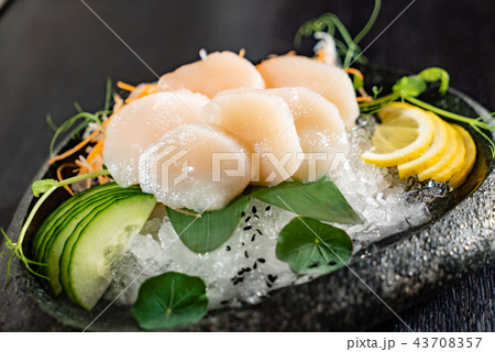 scallop sashimi on ice scallop sashimi on ice 43708357
