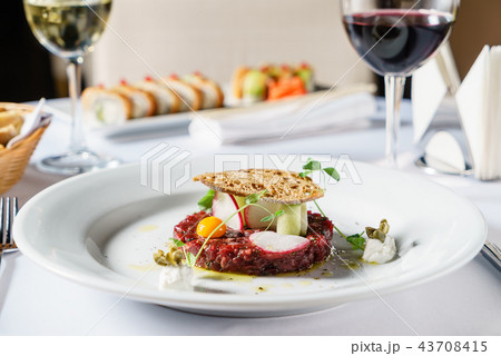 beef tartar with egg beef tartar with egg 43708415
