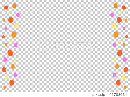 水玉 サイドフレーム 背景なしのイラスト素材