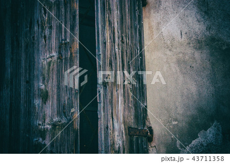 Slightly open vintage wood window. 43711358