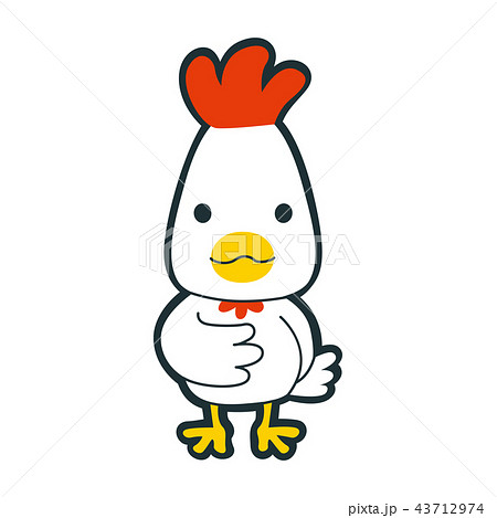 十二支の鶏のキャラクター 礼儀正しいにわとりのイラスト のイラスト素材
