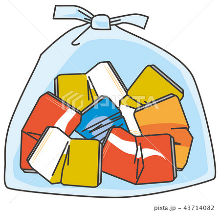 アルミ缶ゴミのイメージイラストのイラスト素材