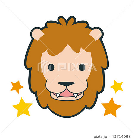 十二星座の獅子座のイラスト 笑顔のライオンのキャラクター のイラスト素材